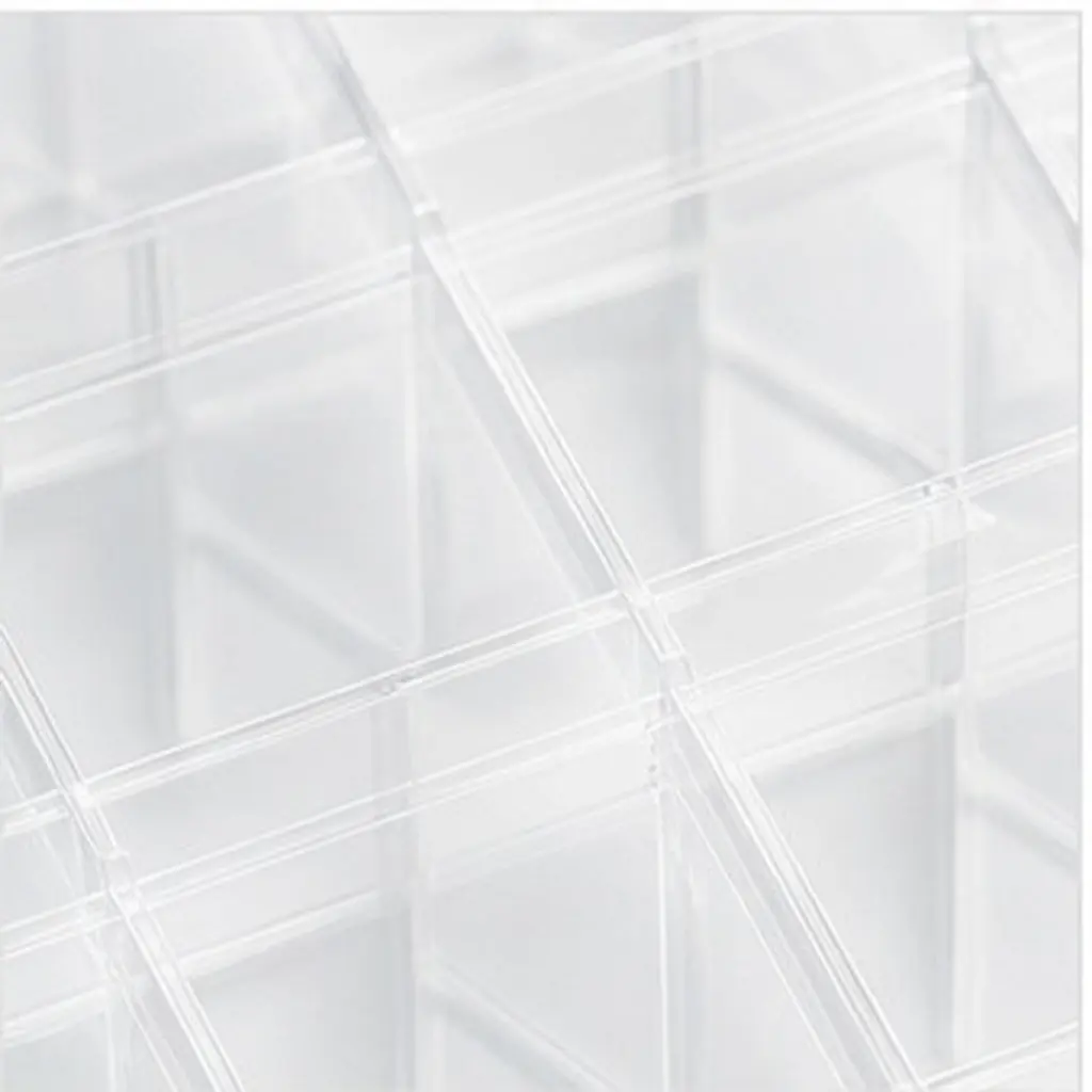 2Pcs Nail Storage Box 36 Grids Plastic Organizer Multiple Compartments False Nail Display Tray Transparent Classified Storage