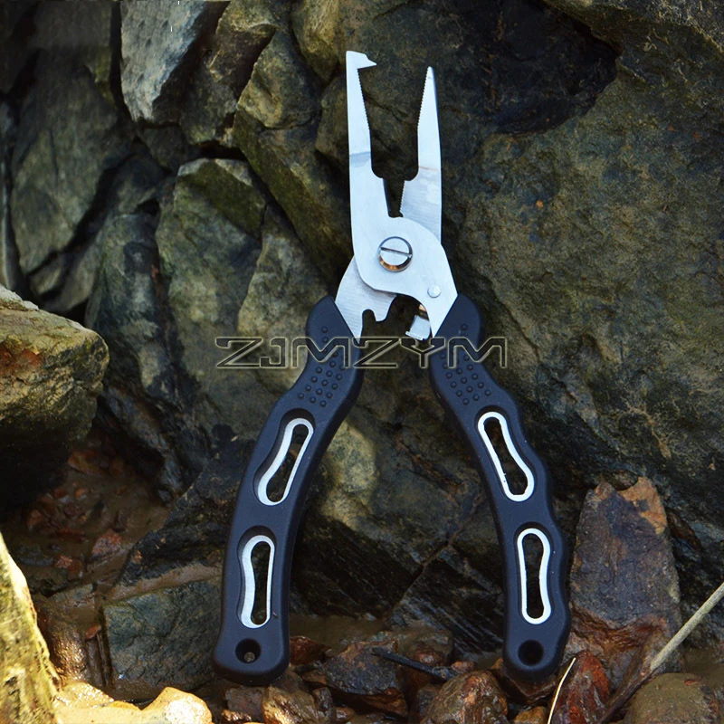 Fishing Pliers Hook Remover Braid Line Cutting and Split Ring with Coiled Lanyard and Sheath, Fishing Gifts for Men image 4