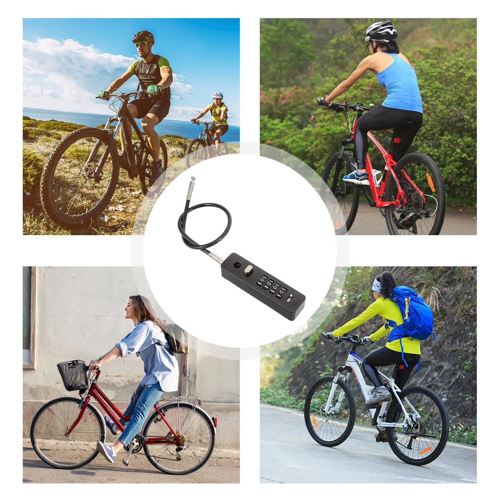 

Стальной тросовый кодовый замок, металлический, цветной, противоугонный, для скутеров, багажа, сумок, велосипедов, мотоциклов, с возможностью смены пароля