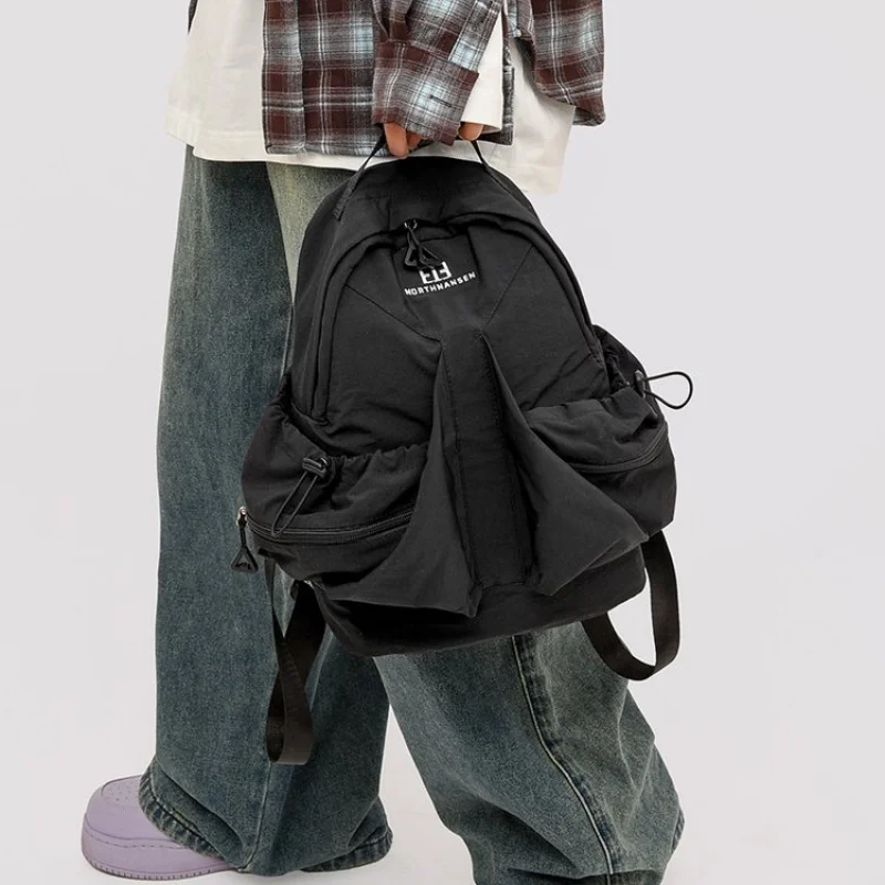 Women's Casual Shoulder Bag, Oxford Cloth Spliced Color-Block Backpack, Lightweight Large-Capacity Backpack for Outdoor Travel a