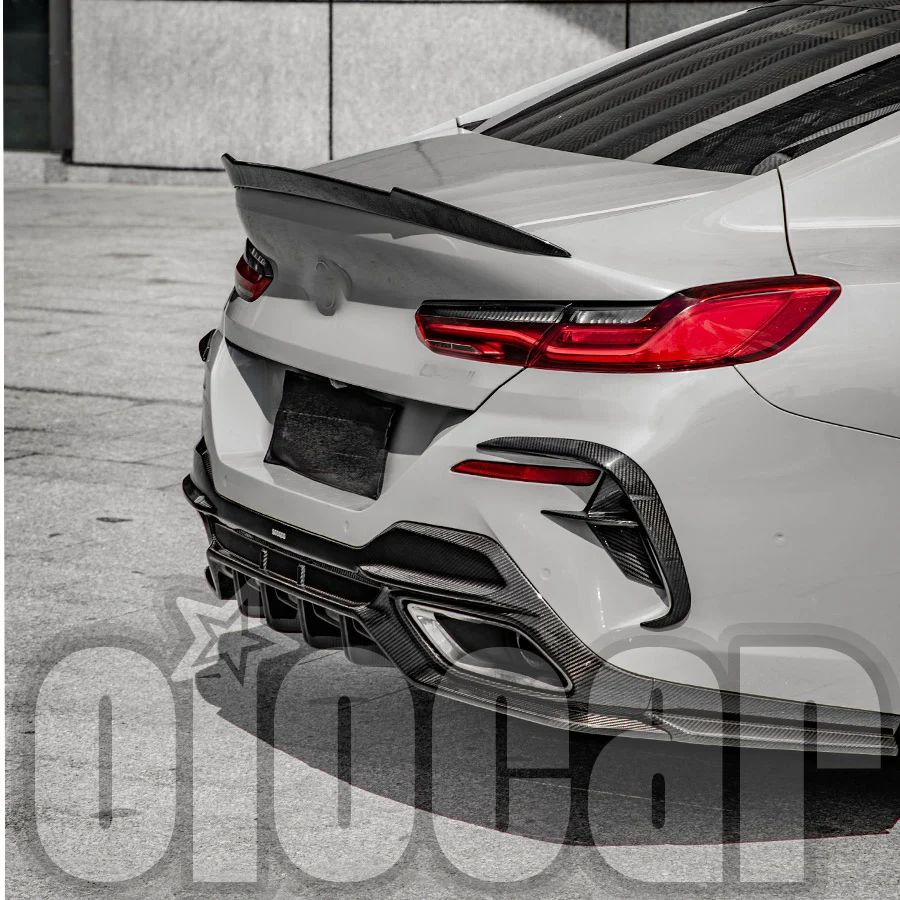 oiomotors SQ Style Dry Carbon Rear Bumper Side Canards for BMW G14 G15 G16 8Series