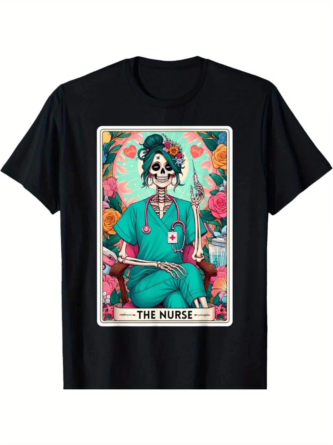 

Men's T-shirt Cotton Nurse Tarot T-shirt Harajuku Y2k Casual O-neck Short-sleeved Unisex