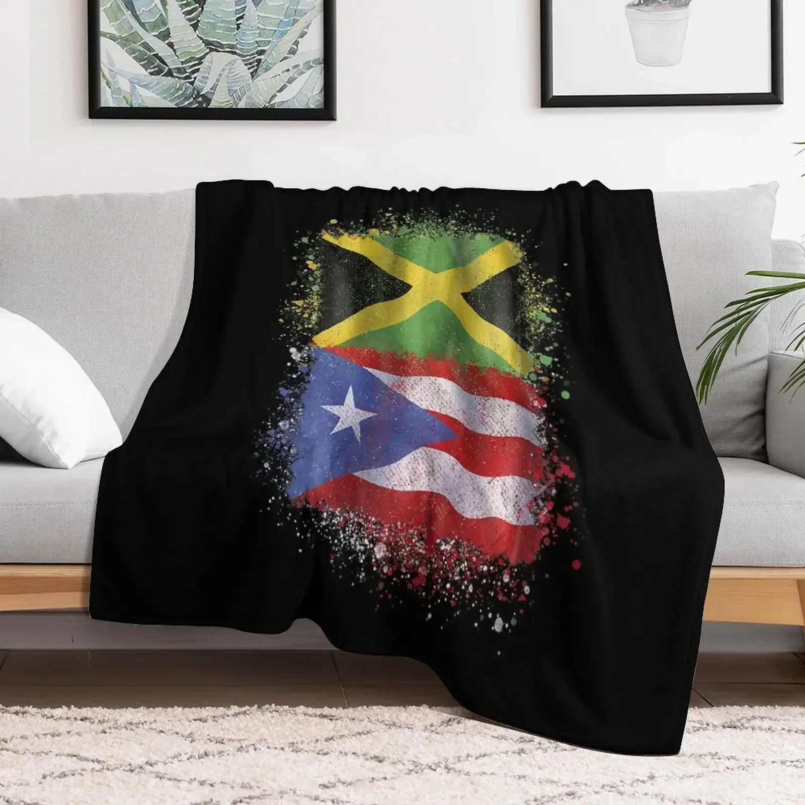 

Puerto Rican Jamaican Love Jamarican Throw Blanket Multi-Purpose Furry Blankets