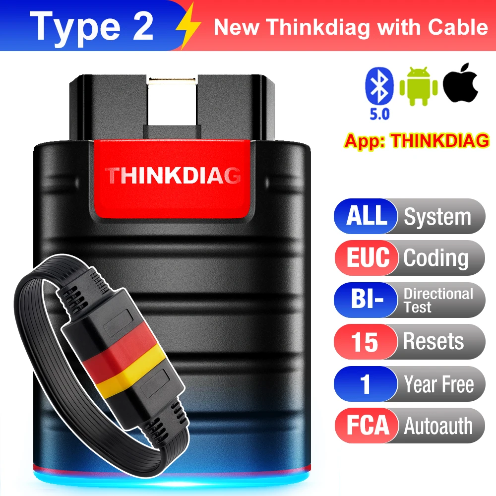 2026 THINKCAR Nieuwe Thinkdiag ALLE Systeem Auto Diagnostische Hulpmiddelen ECU Codering Actieve Test 16 Reset 1 Jaar Gratis OBD2 Scanner codelezer - afbeelding 1