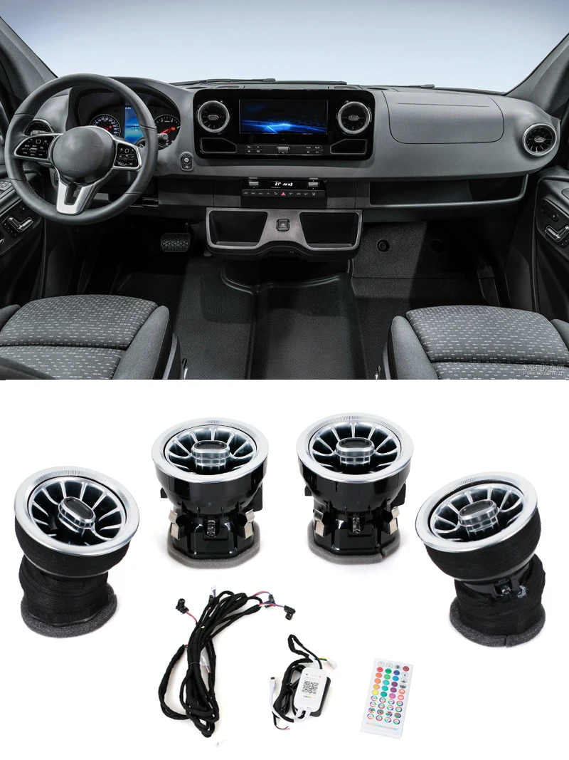 LED Omgevingslicht Voor Mercedes-Benz Sprinter Front Airconditioning Vent Outlet Omgevingslicht Turbo Interieurbekleding Auto Accessoires - afbeelding 2