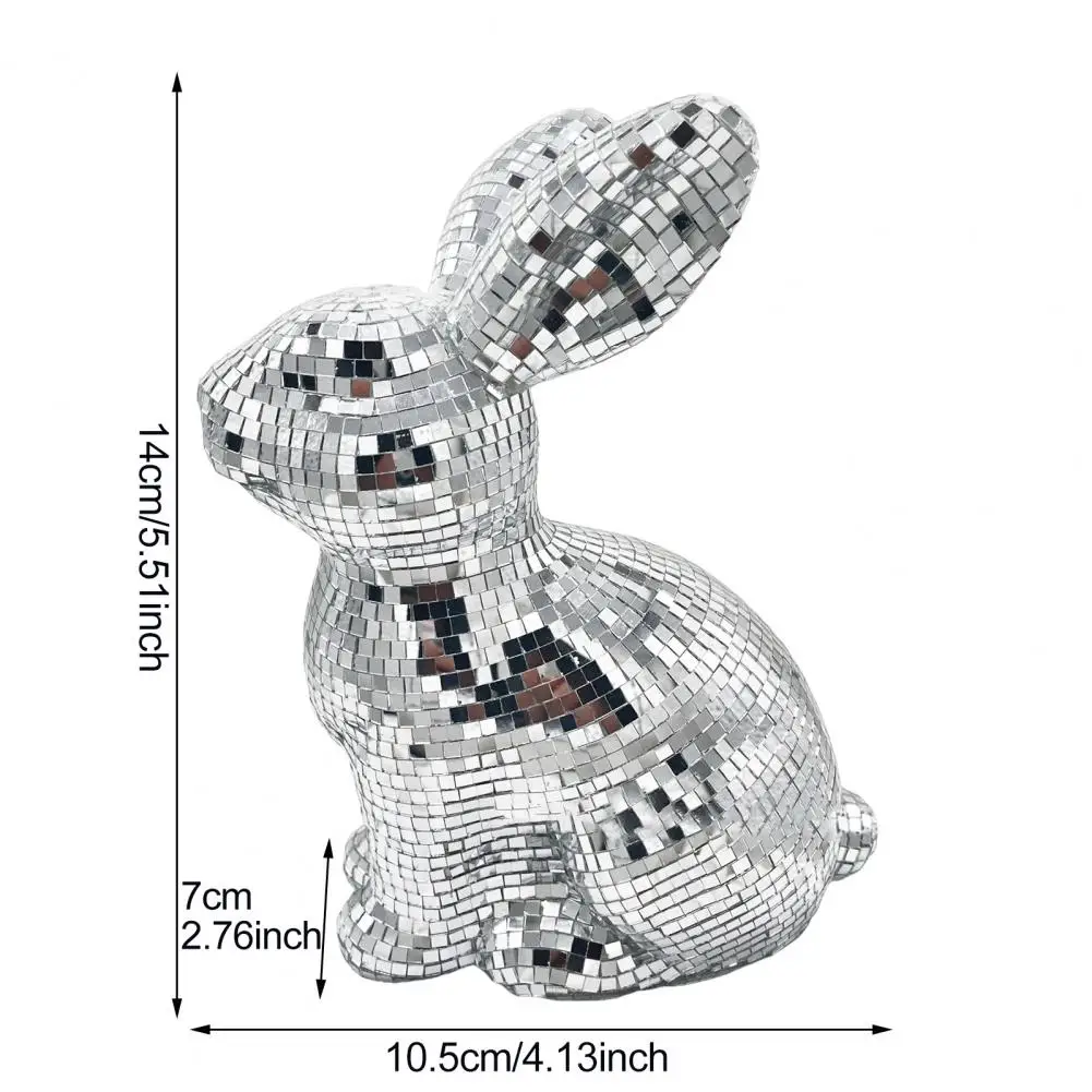 زخرفة أرنب اليدوية مرآة صغيرة الأرنب تمثال أرنب شكل ديسكو الكرة تمثال للحفلات وحفلات الزفاف وأعياد الميلاد للمناسبات