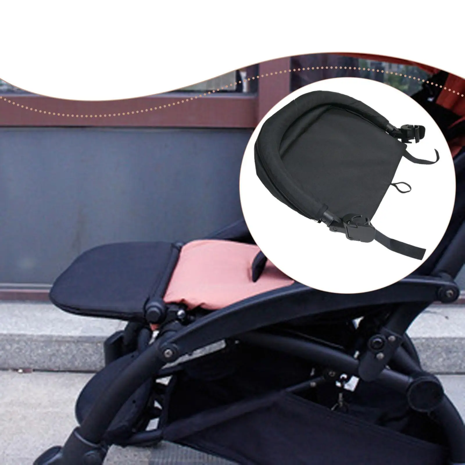 Extended Foot Rest, Booster Leg Extension, Infant Carriage Leg Rest Foot Support, 180 Degree Adjustment, for Kids Child Infant