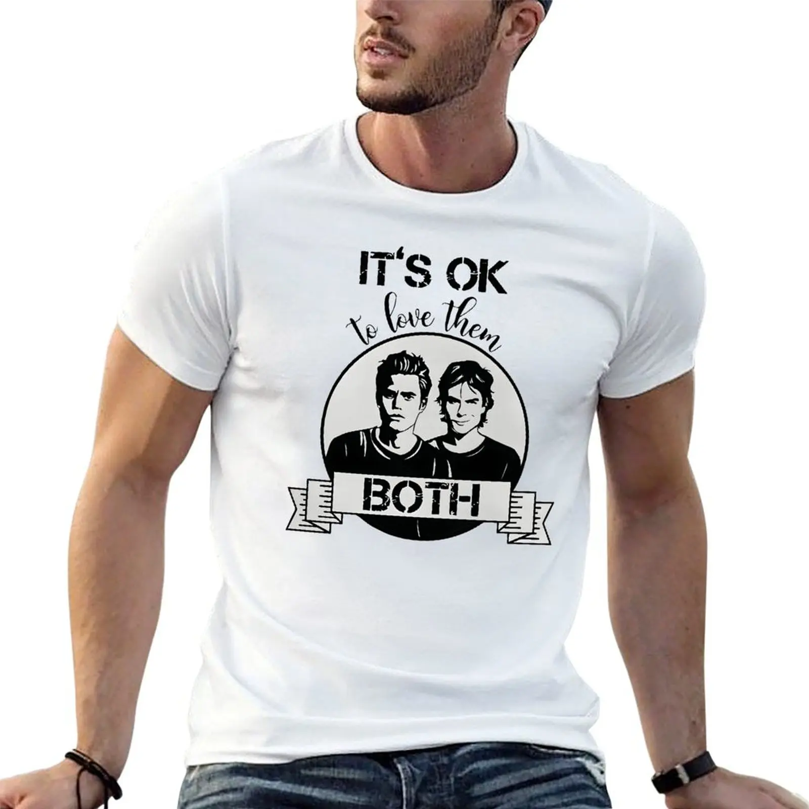 تي شيرت It's OK Love Both Brothers تي شيرت بحركة جديدة تي شيرت لطيف للمنزل مضحك مقاس أوروبي
