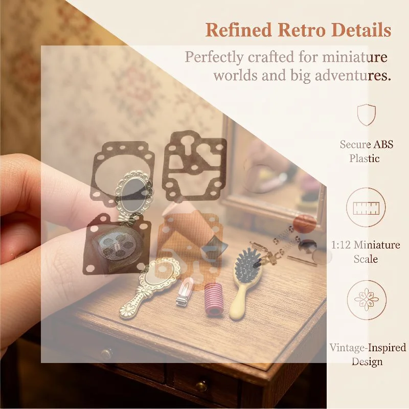 Miniature Hairdressing Tool Set Alloy 1:12 Scale Realistic Dollhouse Hair Salon Kit for Micro Photography Diorama Decor