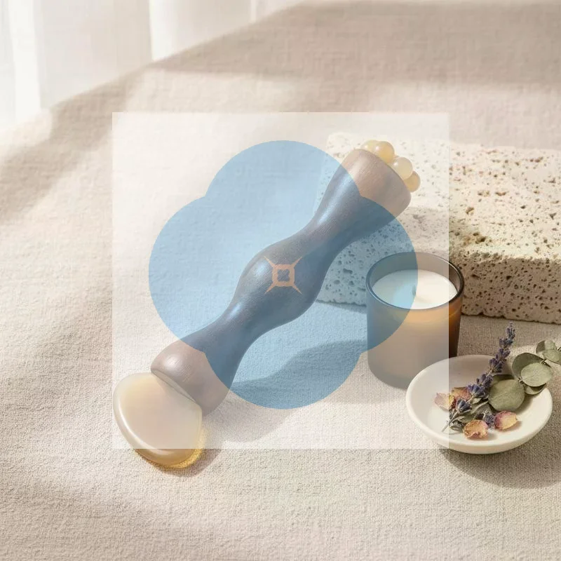 1Pcs Eye Relaxation Meridians Acupoint Massage Facial Massager Lotus Seedpod Beauty Brass Bead Rosewood Gua Sha Tool