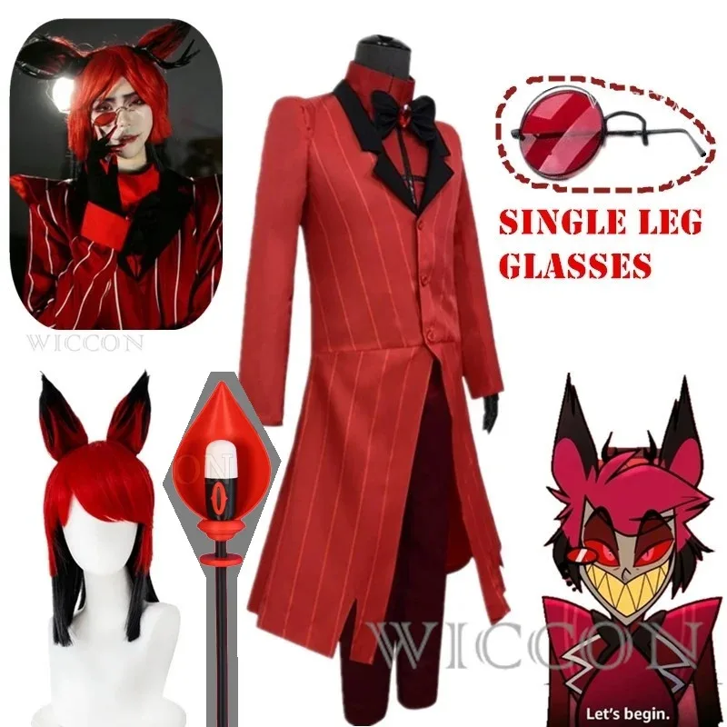 

OP01 Hasbin Косплей Униформа отеля Аластор Косплей Костюм Взрослых Мужчин Хэллоуин Карнавальные Рождественские Костюмы Красный Костюм Аниме Co6Gd@!