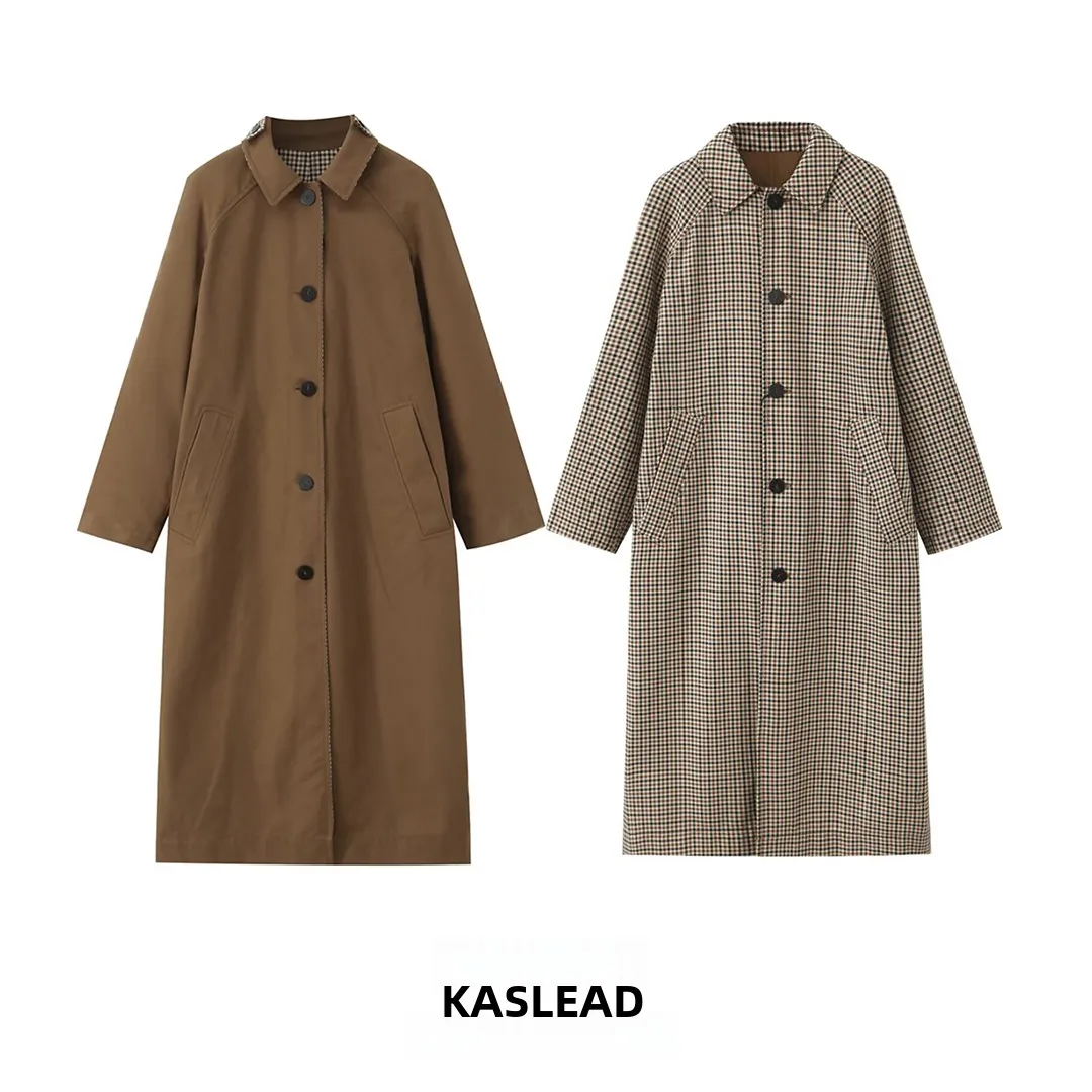 

Faionable Double-Sided Wear Loose Street Sle Windbreaker New Arrival Women's Clothing KASLEAD 38247 Polyester Fiber 00%
