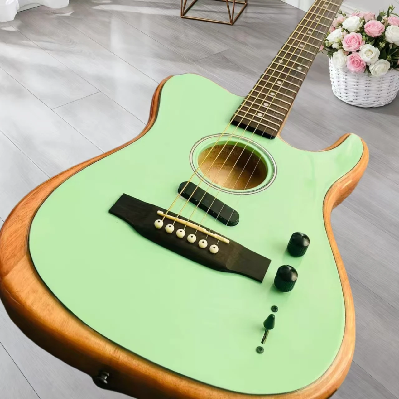 

Surf Green Electric Guitar Acoustic/Electric Mahogany Body Electric Guitar