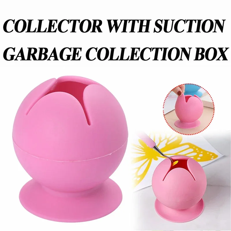 

1 шт. настольный ящик для сбора мусора, виниловый сборщик ломтиков для прополки с присоской, силиконовый шарик для хранения, ящик для мусора, инструмент для рукоделия