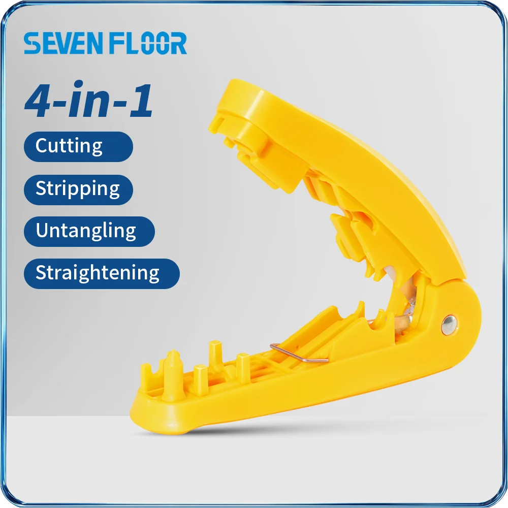 4 in 1 RJ45 Network Cable Tool, Wire Stripping Cutting Combing Straightening for Cat5e Cat6 Ethernet Cables