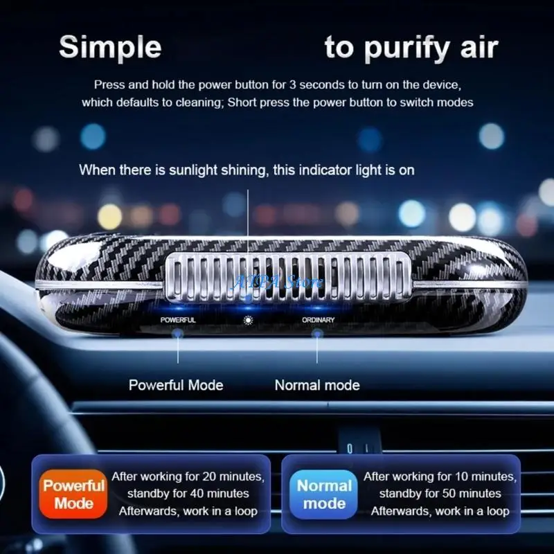 U13C Stylish And Functional Solar Power Car Air Purifier With USB Charging Air Cleaner For Comfortable Cabin Space