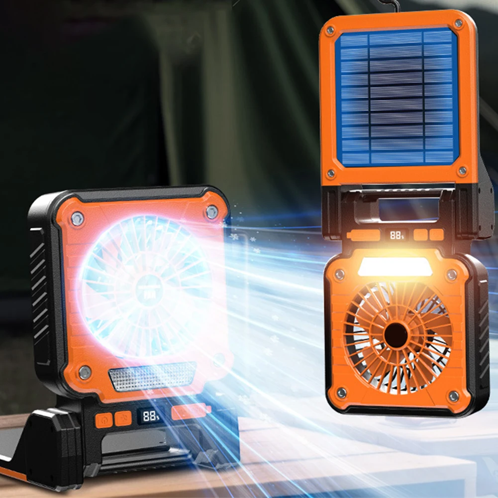 مروحة خارجية TYPE-C شحن درجة الحياة شاشة LCD مقاومة للماء شاشة ديجيتال محمولة لصيد الأسماك ملحقات مكيف الهواء البارد #4