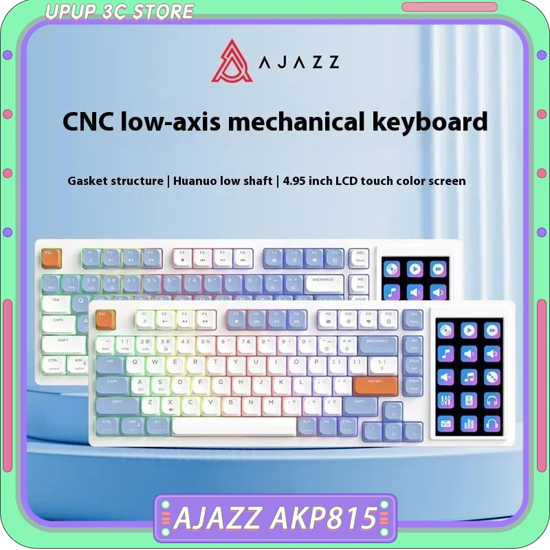 

Ajazz AKP815 Wired Mechanical Keyboards LCD Screen RGB Backlight Gasket Custom Programming Gaming Keyboard Pc Gamer Accessories