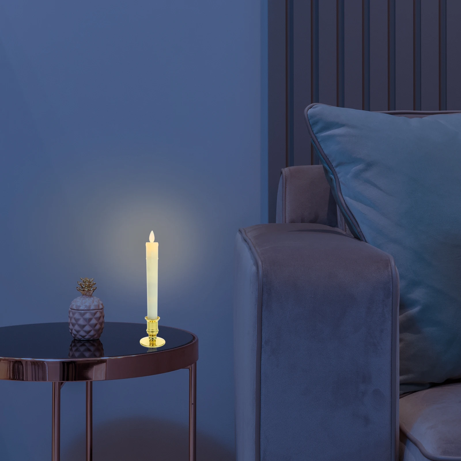 2 stuks decoratieve LED-verlichting herbruikbare bediende taperkaarsen vlamloze ongeparfumeerde lampen voor tafel middelpunt