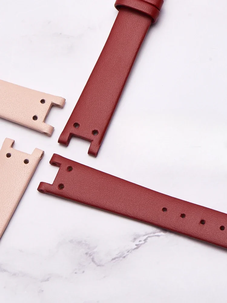 Genuine Leather Durable Waterproof Watch Band Women for Anne Klein AK 2156 2157 Ak2618rgbk Replace Original Watch Strap