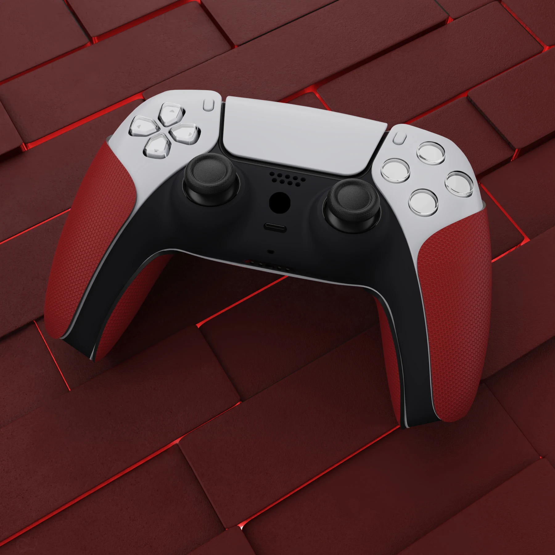 Противоскользящая наклейка PlayVital для контроллера PS5 — текстурированная наклейка на ручку, легко наносится, улучшенная ручка