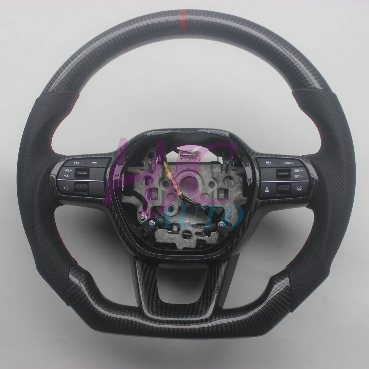 

Replacement For Honda Civic 11TH Real Carbon Fiber Leather Steering Wheel 2022-2025