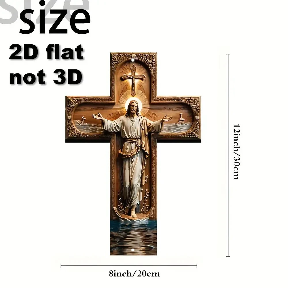 1pc Vintage Wooden Cross Wall Decor - Wooden Church Cross Suitable for Christmas, Hanukkah - Indoor Religious Church Decoration