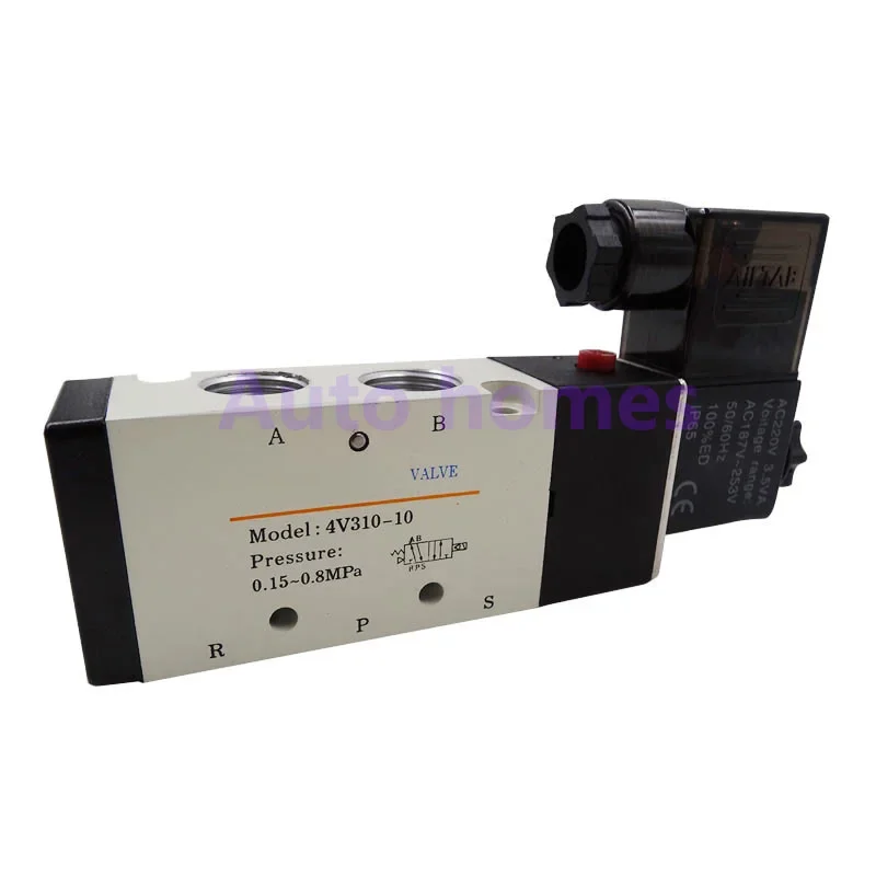 

5-ходовой 2-позиционный электрический электромагнитный клапан 4V310-08 1/4 "BSP 24 В водонепроницаемый и пыленепроницаемый пневматический клапан сброса