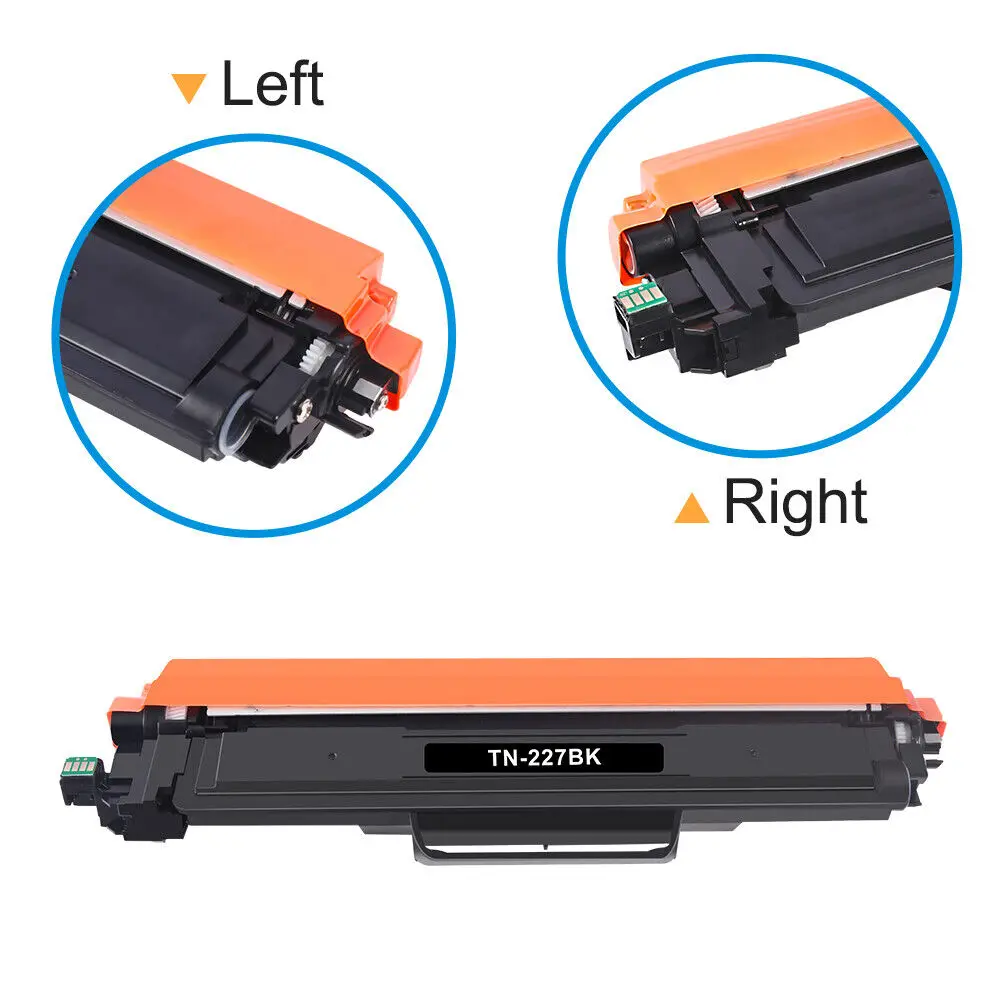 Toner 5x TN227 TN223, Compatible avec Brother TN227BK TN-227 MFC-L3770CDW, nouvelle puce