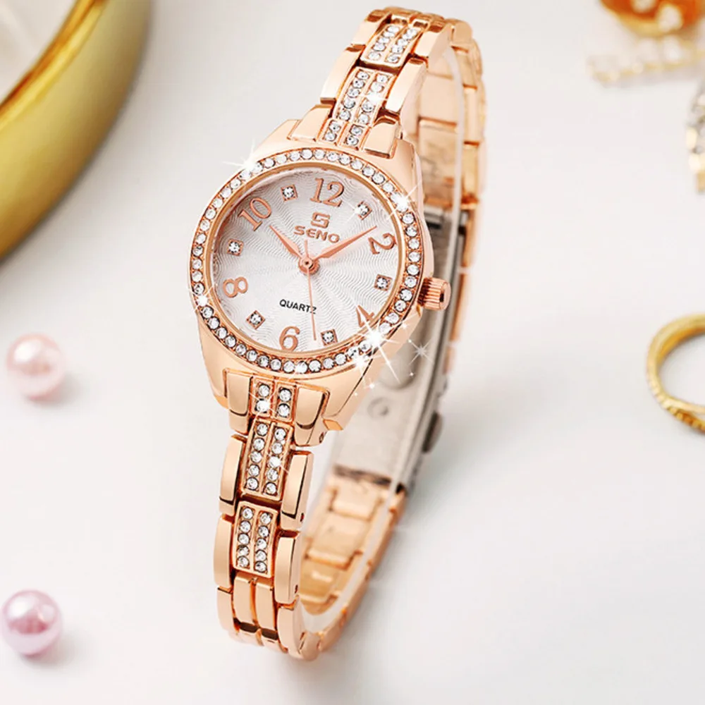Live streaming alloy fashion set bracelet waterproof women's jewelry buckle quartz watch_voghion.com
