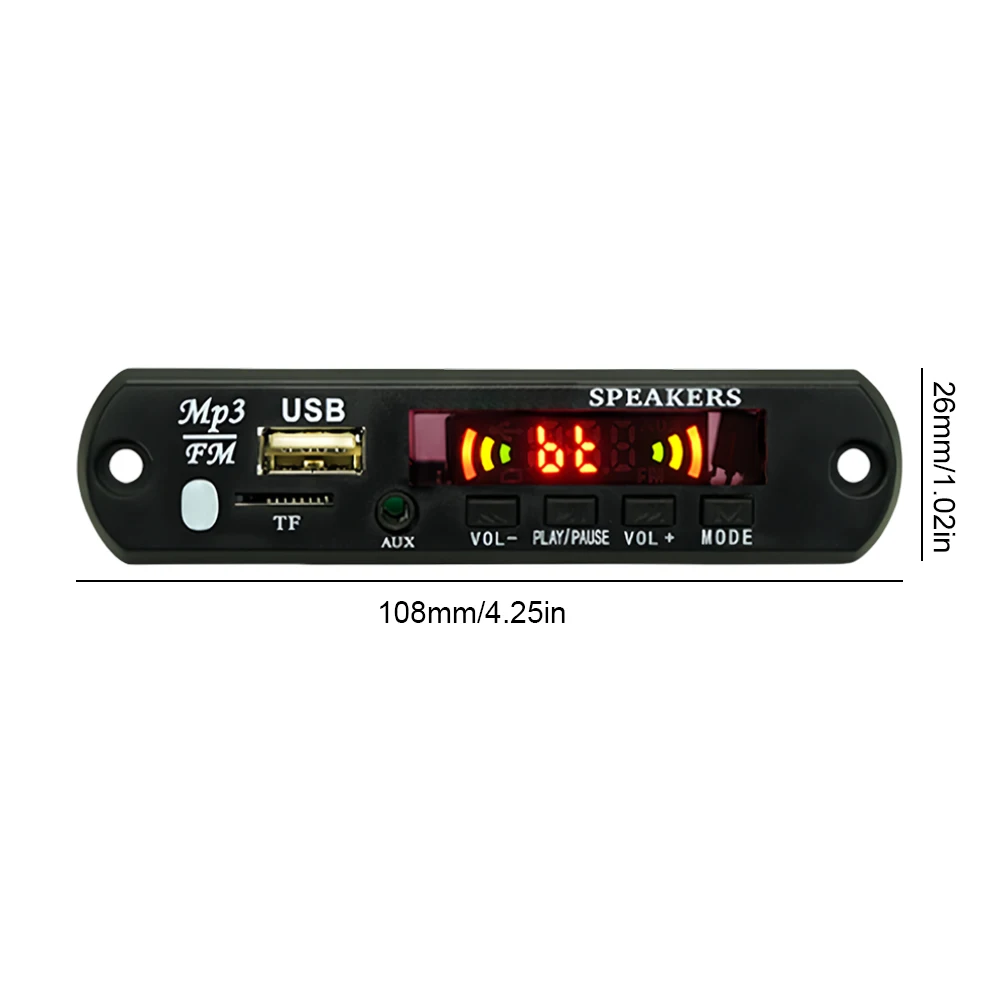 Placa decodificadora de reproductor MP3 de 5/12V, USB, TF, Radio FM, Compatible con Bluetooth 5,0, módulo de reproductor de música inalámbrico, Audio sin pérdidas para coche