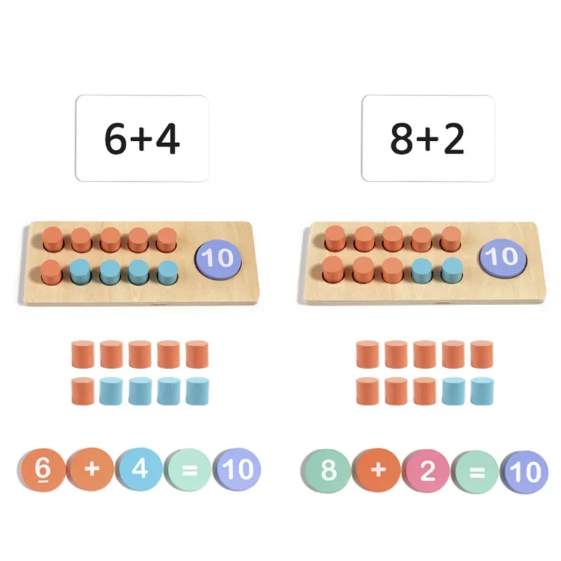 เด็กไม้จํานวน BOARD Cognitive Matching นอกจากนี้ลบการทํางาน Montessori Logical Thinking การฝึกอบรมของเล่นคณิตศาสตร์