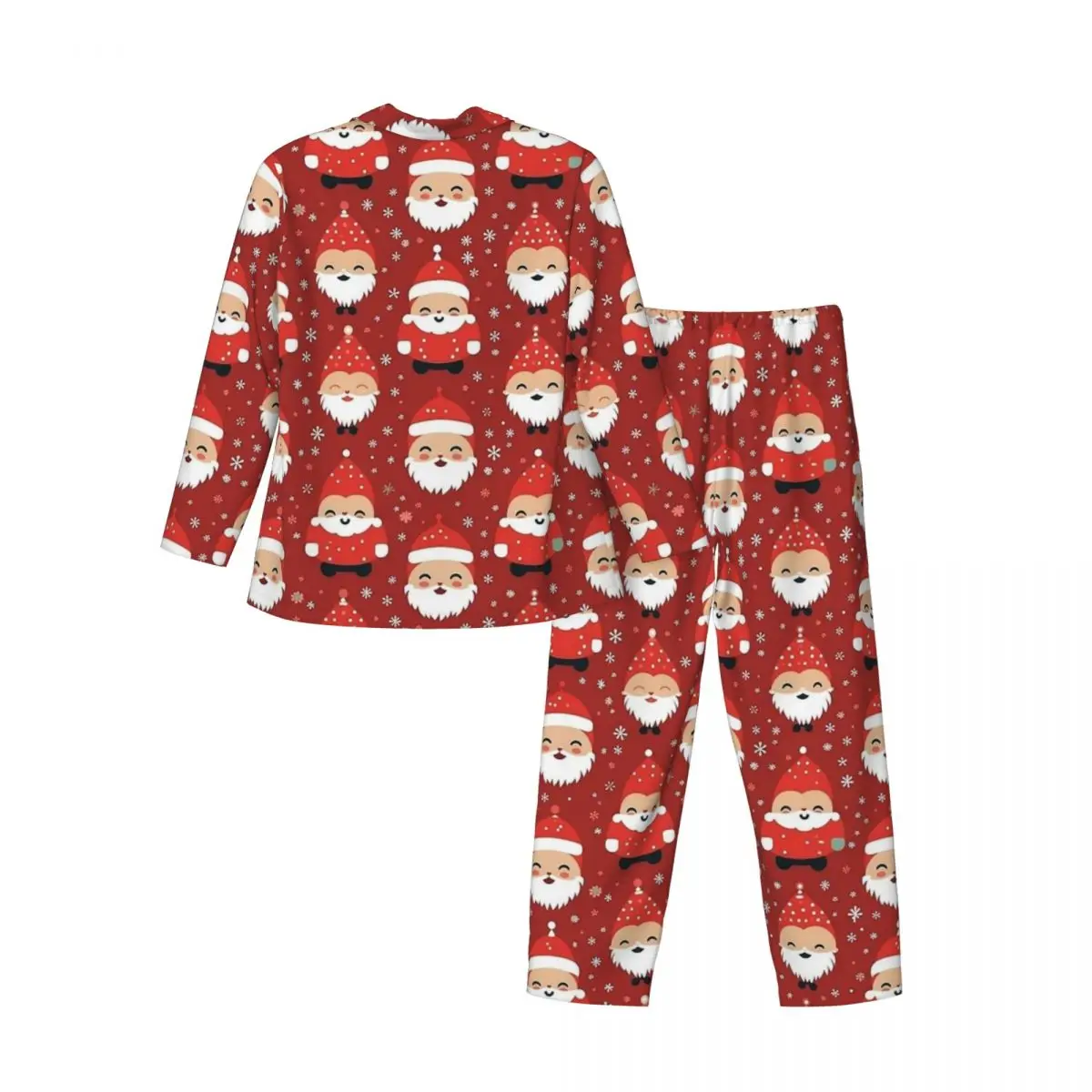 Bonito dos desenhos animados papai noel-casamentos de natal pijamas dos homens kawaii sono pijamas outono duas peças casual oversize gráfico conjuntos de pijama