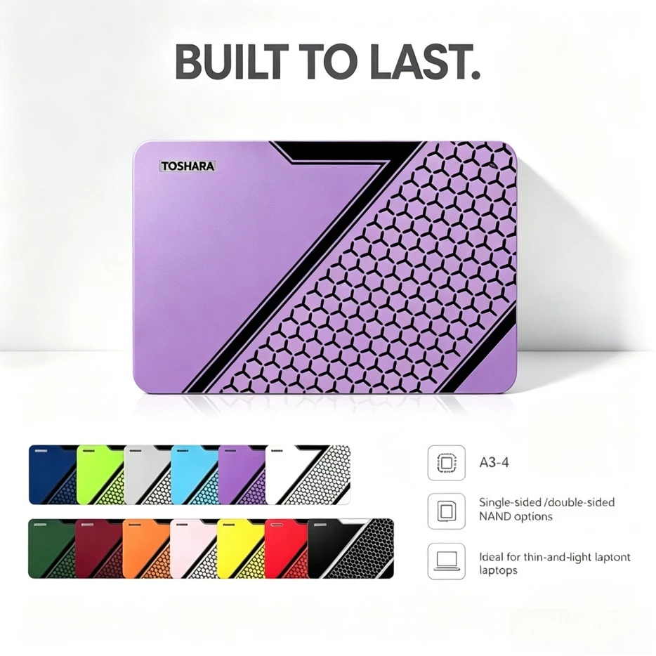 Original A3-4 Purple/Blue/Gray Portable External Hard Drive Large Capacity Storage Disk for Laptop Desktop Notebook Smartphone