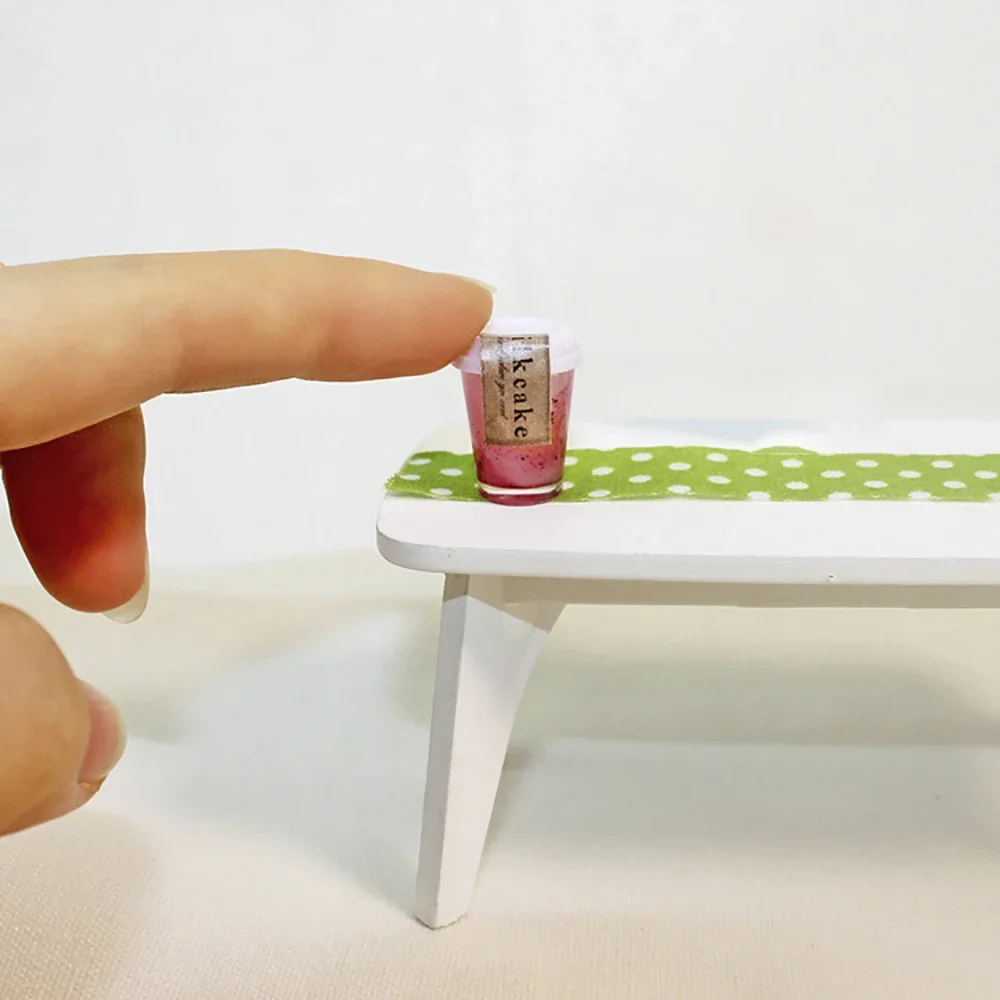 1Pcs 1/12 Dollhouse Miniature Accessories Mini Resin Milk Cake Drink Cup Model Drinks Toy for Doll House Decoration ob11