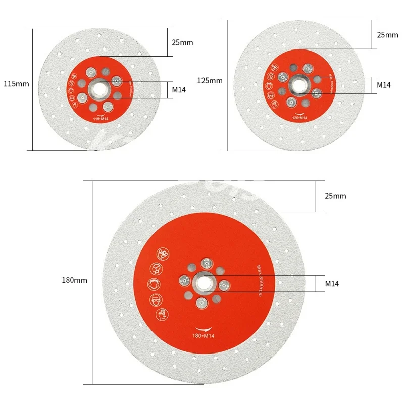 1 Pc 100/115/125/180 Mm Vacuümgesoldeerde Diamant Slijpschijf M14 Haakse Slijper Snijwiel zaagblad Voor Marmer Beton Keramiek