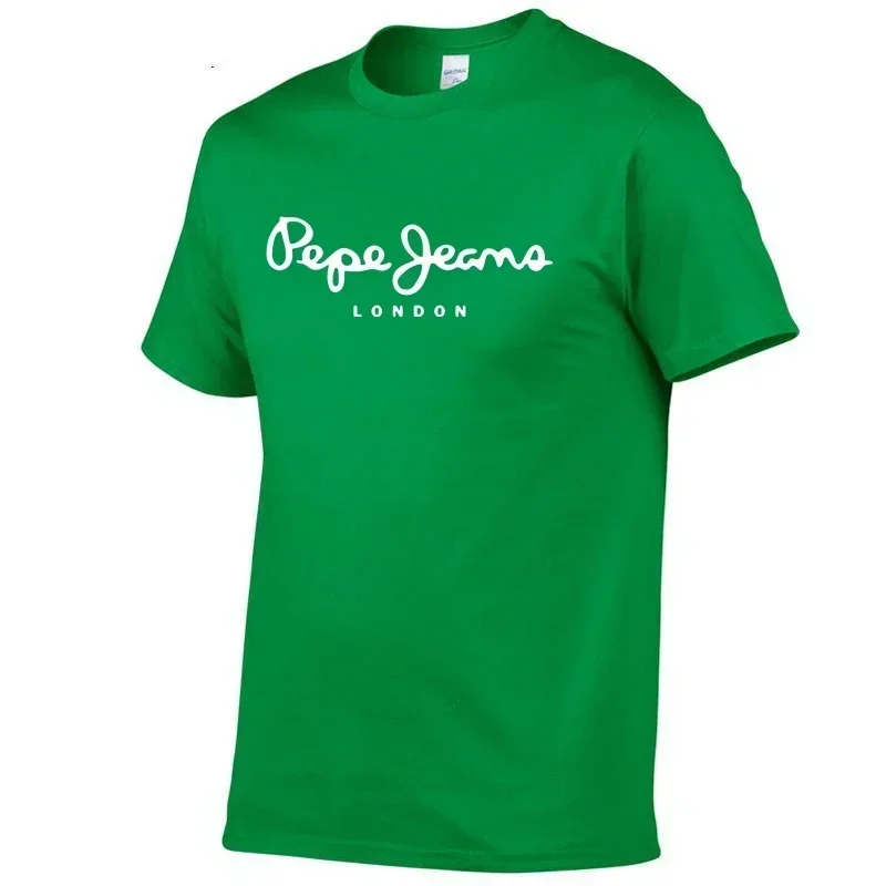 Kaus Logo Pepe-Jeans-London Terbaru 2025 Atasan Kaus Populer Lengan Pendek Pria/Wanita Musim Panas Uniseks