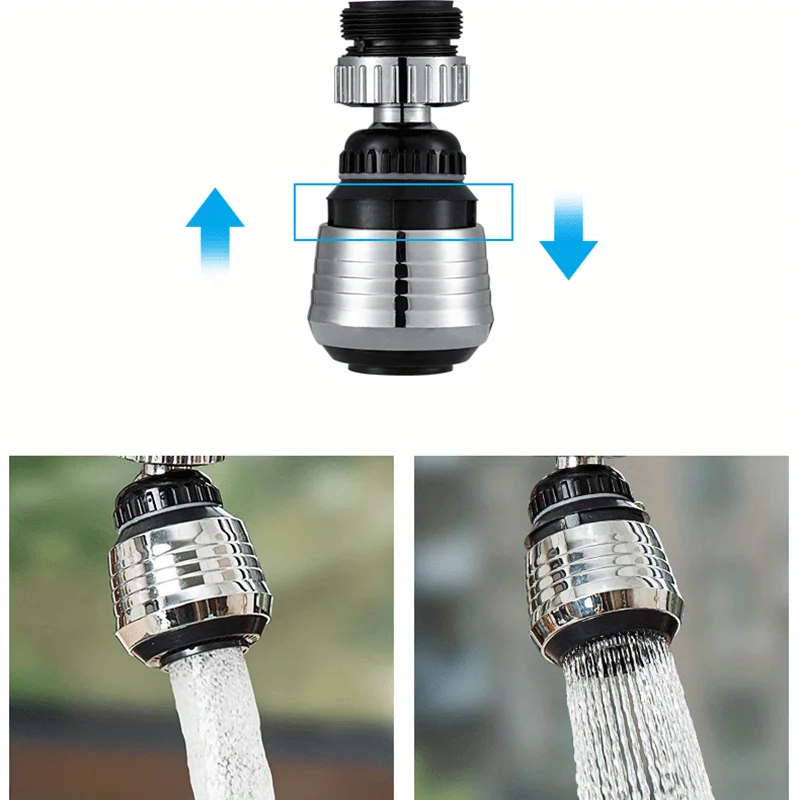 1/2 Stück 360 ° Drehbarer Wasserhahn-Verlängerer - Einstellbare Modi, Wassersparendes Spritzschutz-Design, Geeignet für Küchen- und Badezimmerwaschbecken – Detail 2