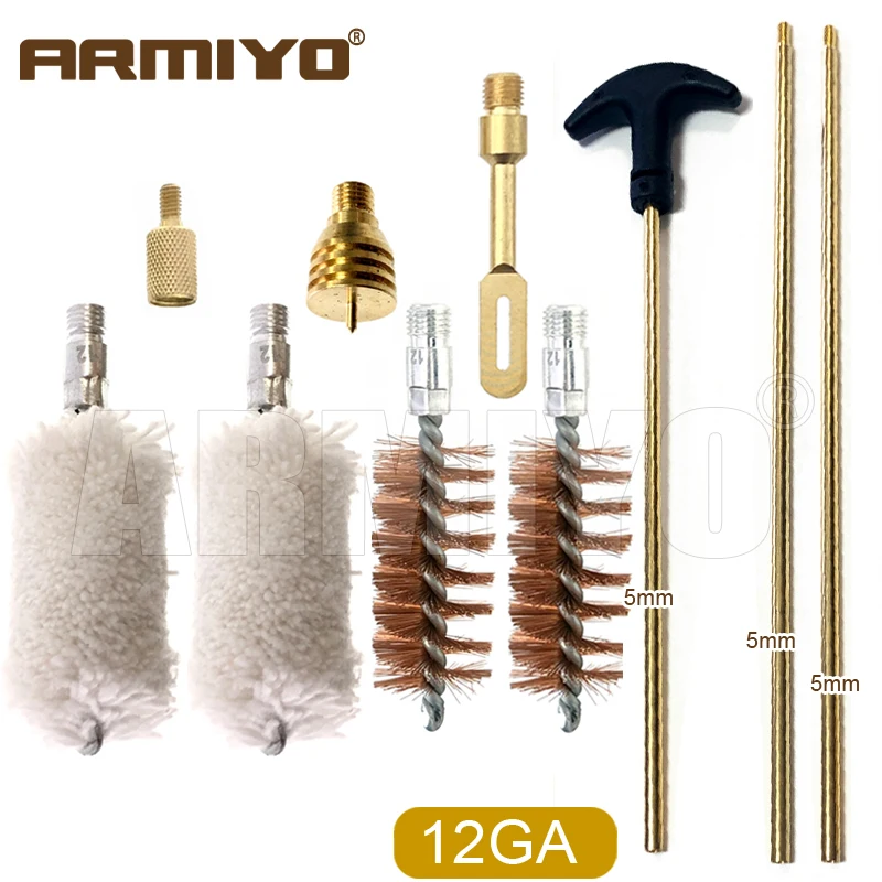 Armiyo 4,5 mm bis 18,5 mm Bürstenmop-Zughalter, Speerspitze, Schlauch, Hartrohr, Ölungs- und Reinigungsset für die Jagd mit 720 mm Stange – Detail 1