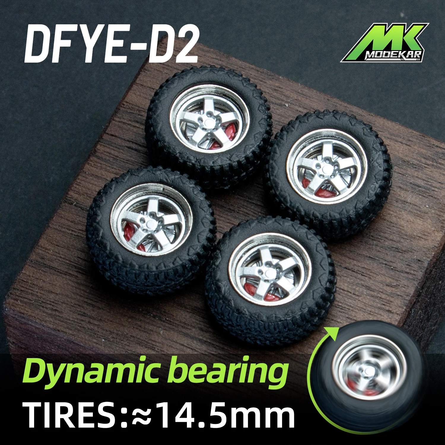 1/64 scale Dynamic bearing wheels Off-road wheels Tuning wheels Car models Rotating disc brake calipers Metal wheels with bearin