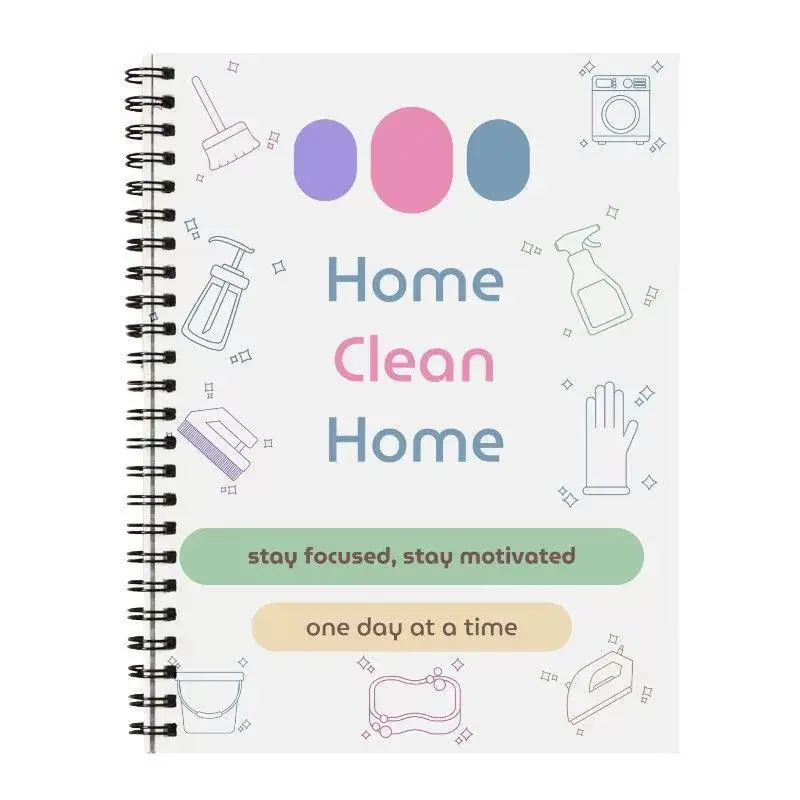 Home Clean Home Book: Adult Weekly Task Organizer with Chore Chart Daily Cleaning Planner for Household Management