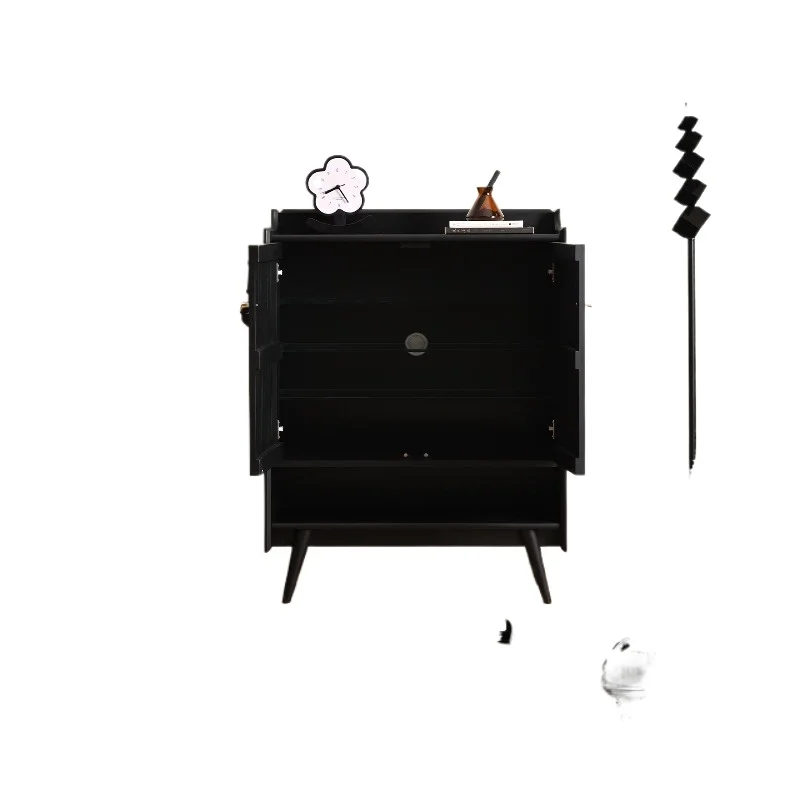 

Solid wood shoe cabinet simple modern small apartment grid foyer entrance cabinet