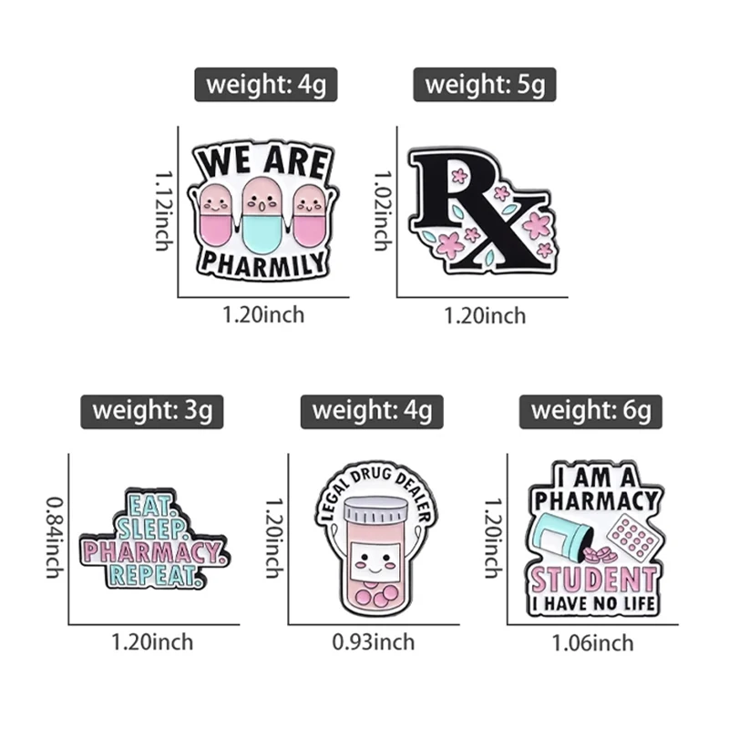 Legal Drug Dealer Enamel Pins Pharamacy Student Medicience Pill Brooch Lapel Bag Badge Jewelry Gift