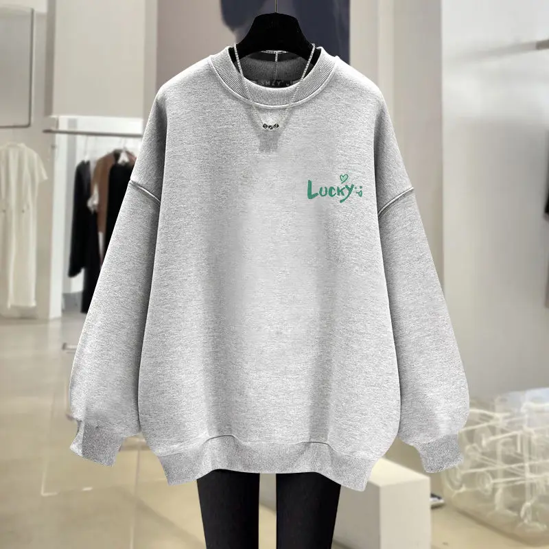 Autumn Fashion Easy Matching O-neck Sweatshirts Cartoon Printed Long Sleeve Hoodies Women Clothing Loose Casual Top Pullovers