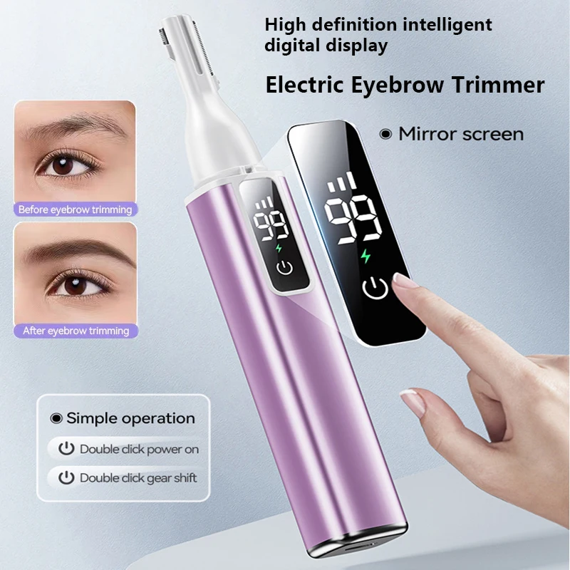 Electric Eyebrow Trimmer Type -c Charging Face Eyebrow Shaver Eye Brow Epilator Nose Hair Trimmer Security Painless Beauty