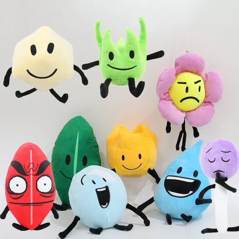 Battle for Dream Island Plush Toy BFDI Plushie Dolls Anime Leafy Firey Flower Water drop Bubble Stuffed Figure Kids Peluche Gift