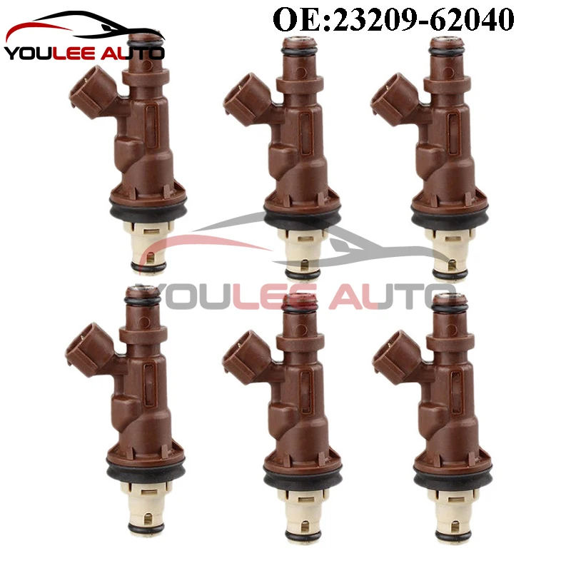 6PCS New 23209-62040 23250-62040 Fuel Injector Nozzle For Toyota Tacoma Tundra 4Runner 3.4L HILUX LAND CRUISER Auto Parts