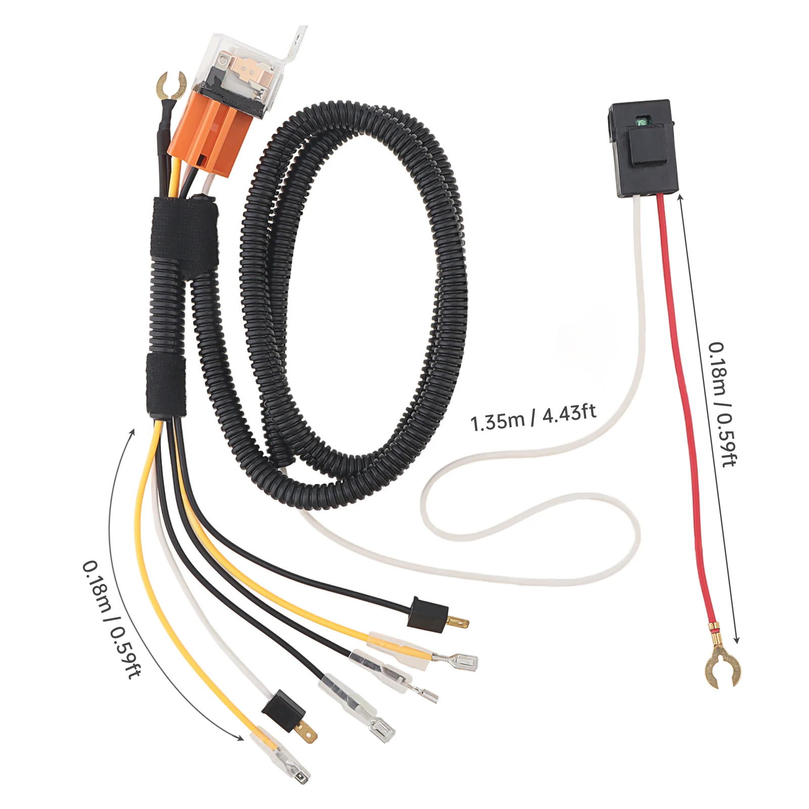 12V 40A 4pin Horn Wiring Harness Relay Kit with Horn Push Button Wear-resistant Double Horn Wiring Harness