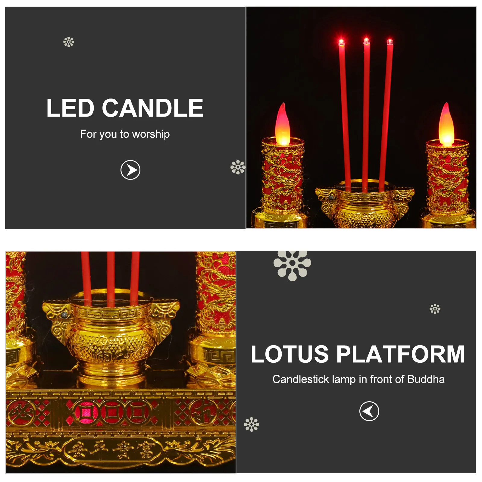 LED Retro Chinese Buddha Lamp Chinese Style Buddhist Altar Light Meditation Home Office Festival Decoration