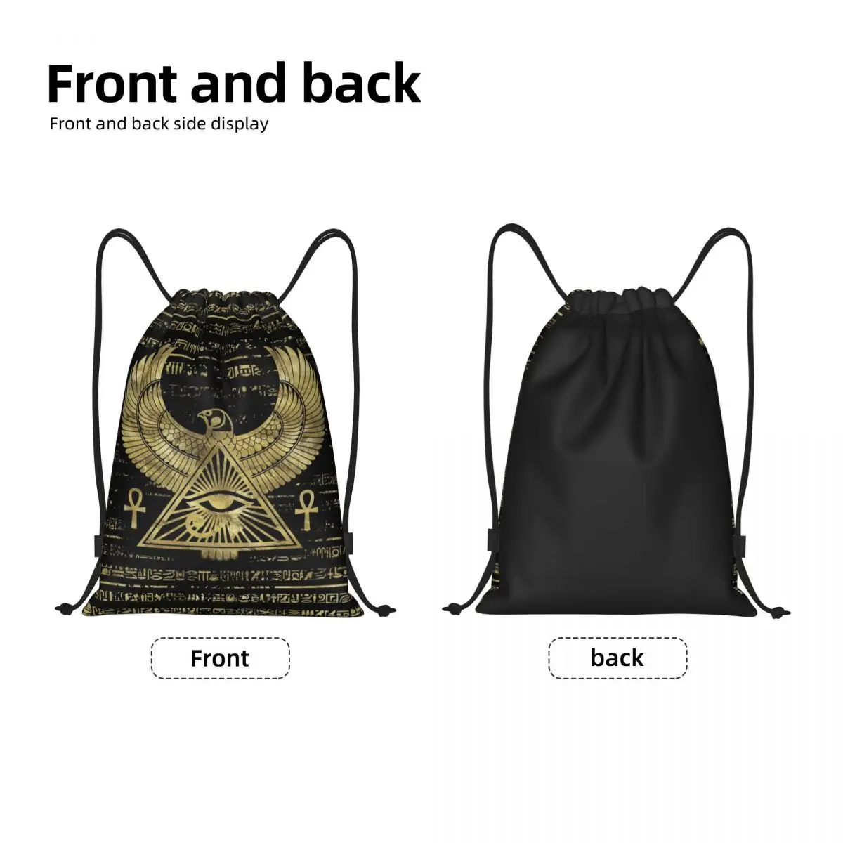 Ancient Egypt Eye Of Horus Drawstring Backpack Bags Lightweight Egyptian Culture Hieroglyphs Gym Sports Sackpack Sacks Traveling